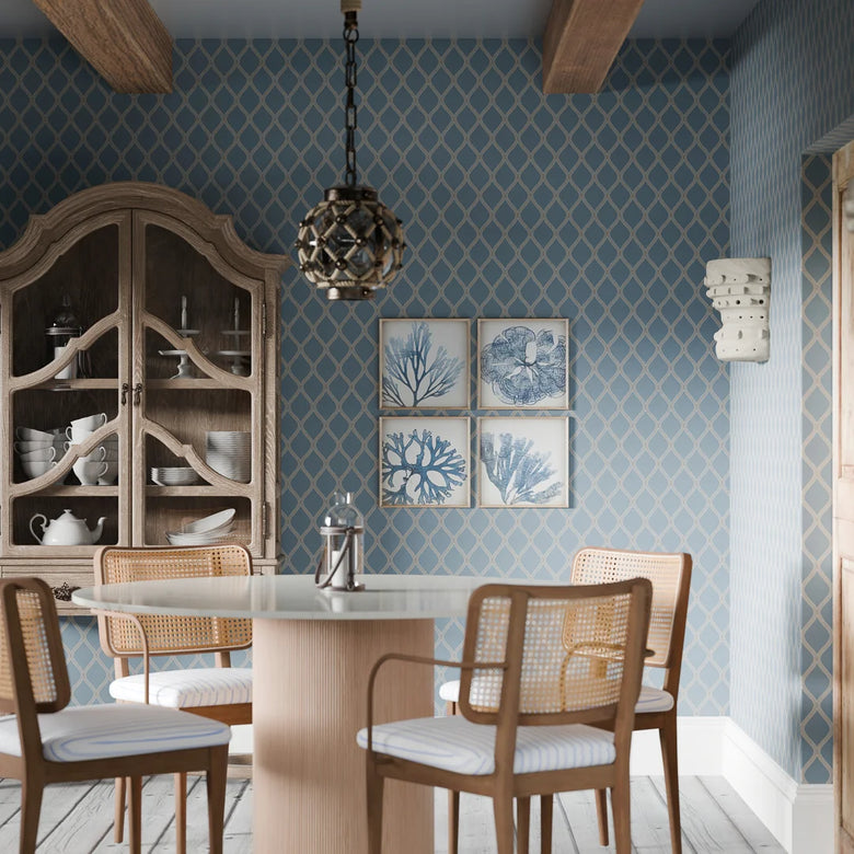 Royal Dockyard Wallpaper in Cornflower Blue
