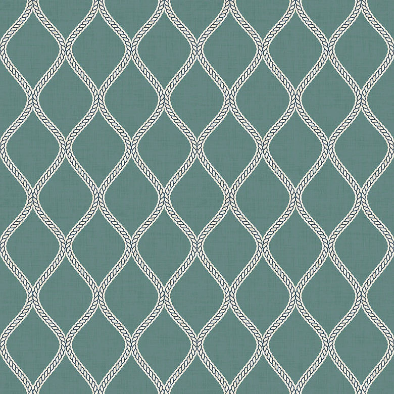 Sample of Royal Dockyard Wallpaper in Teal