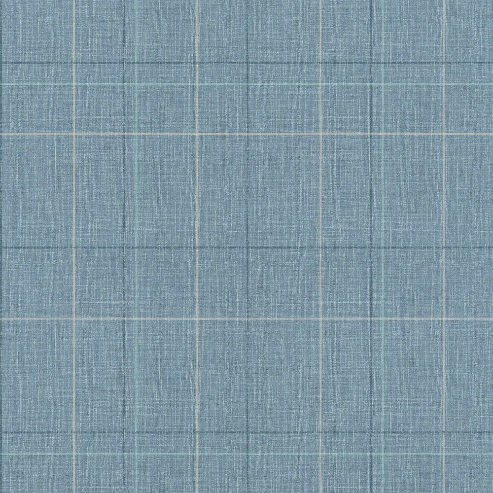 Royal Check Wallpaper in Soft Teal, Beige and Dark Teal