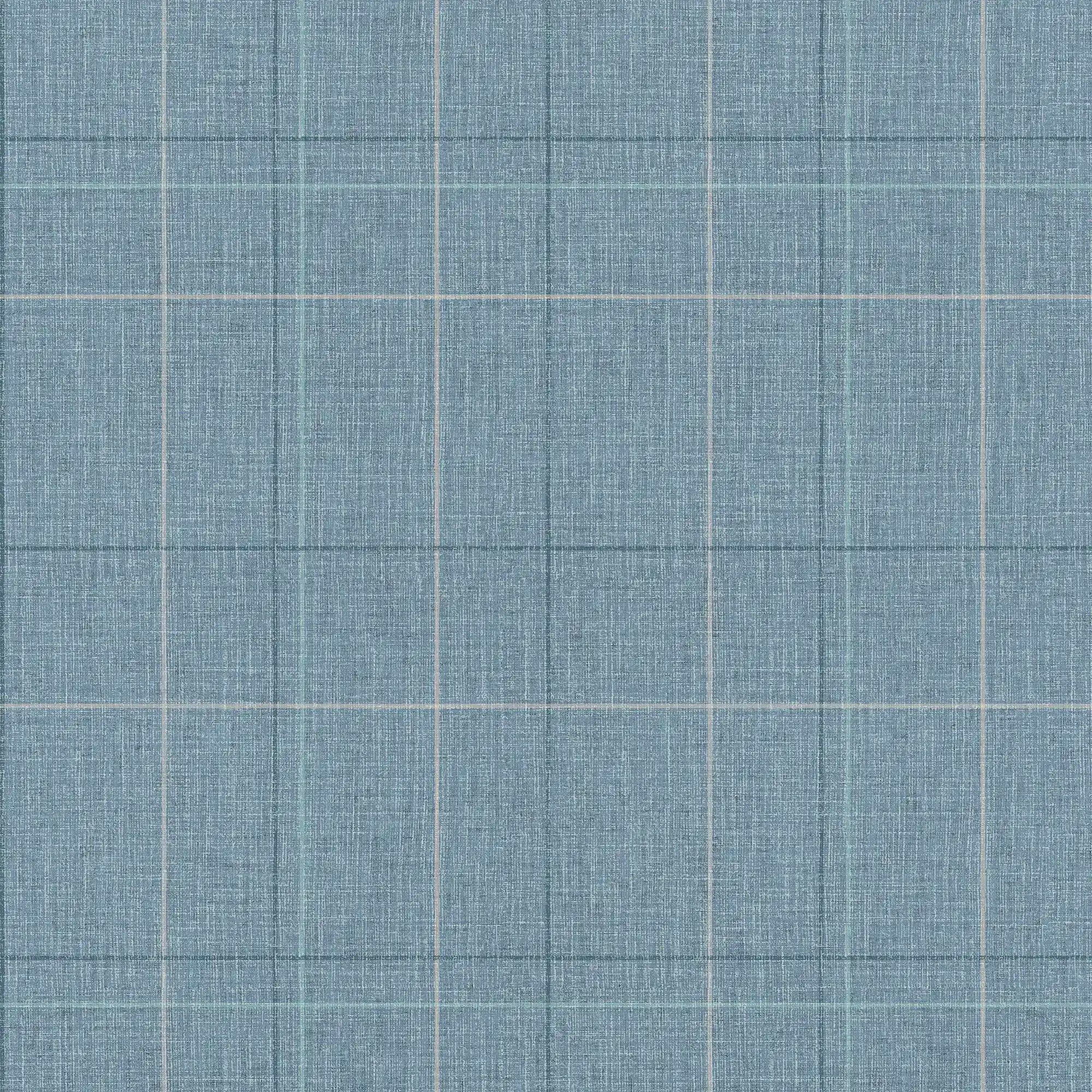 Royal Check Wallpaper in Soft Teal, Beige and Dark Teal