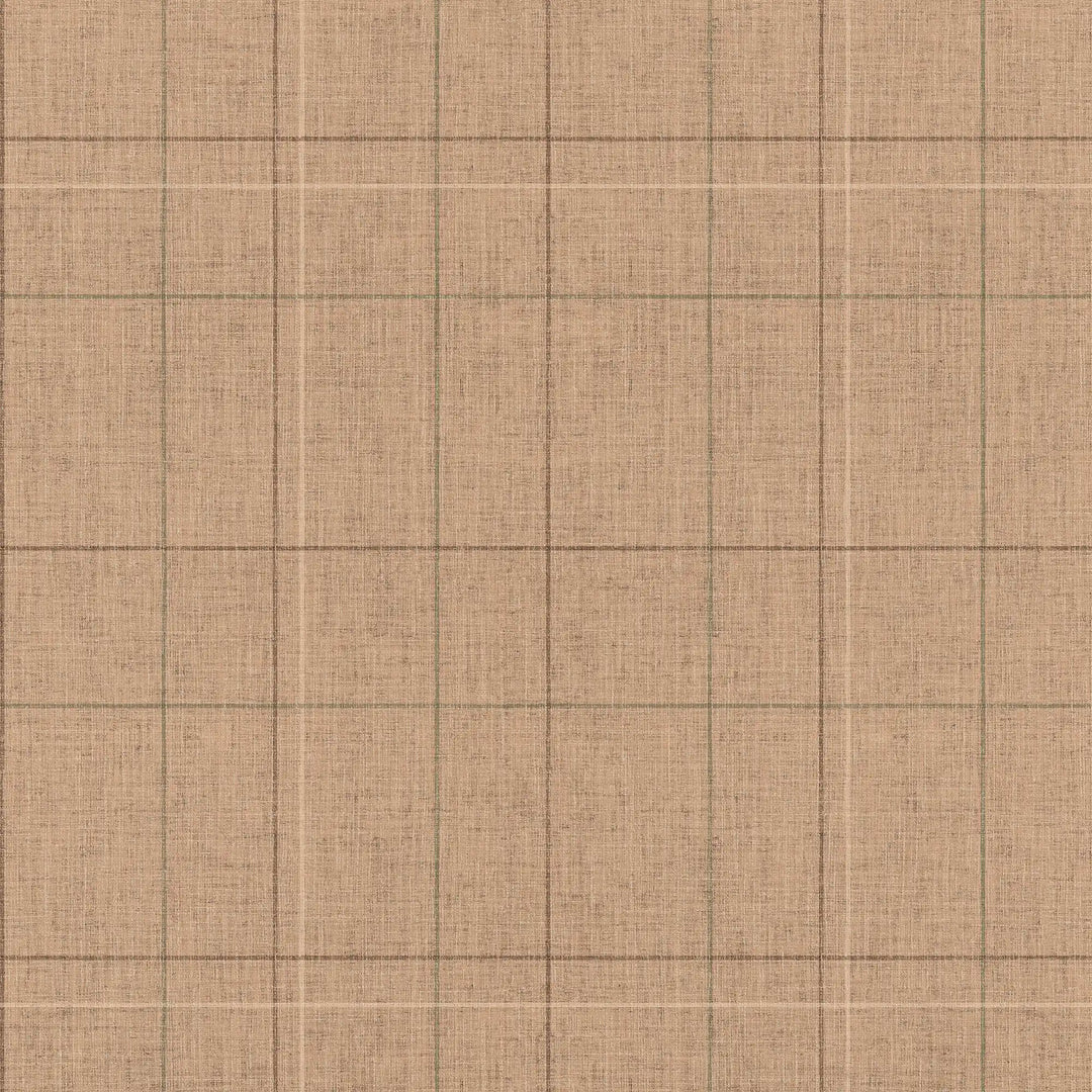 Royal Check Wallpaper in Camel, Whiskey and Peat
