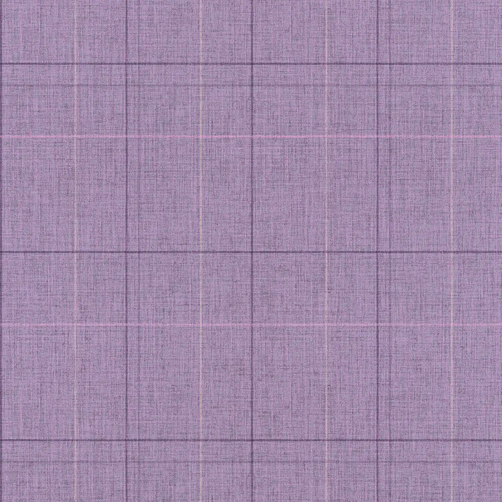 Royal Check Wallpaper in Lavender, Plum and Beige