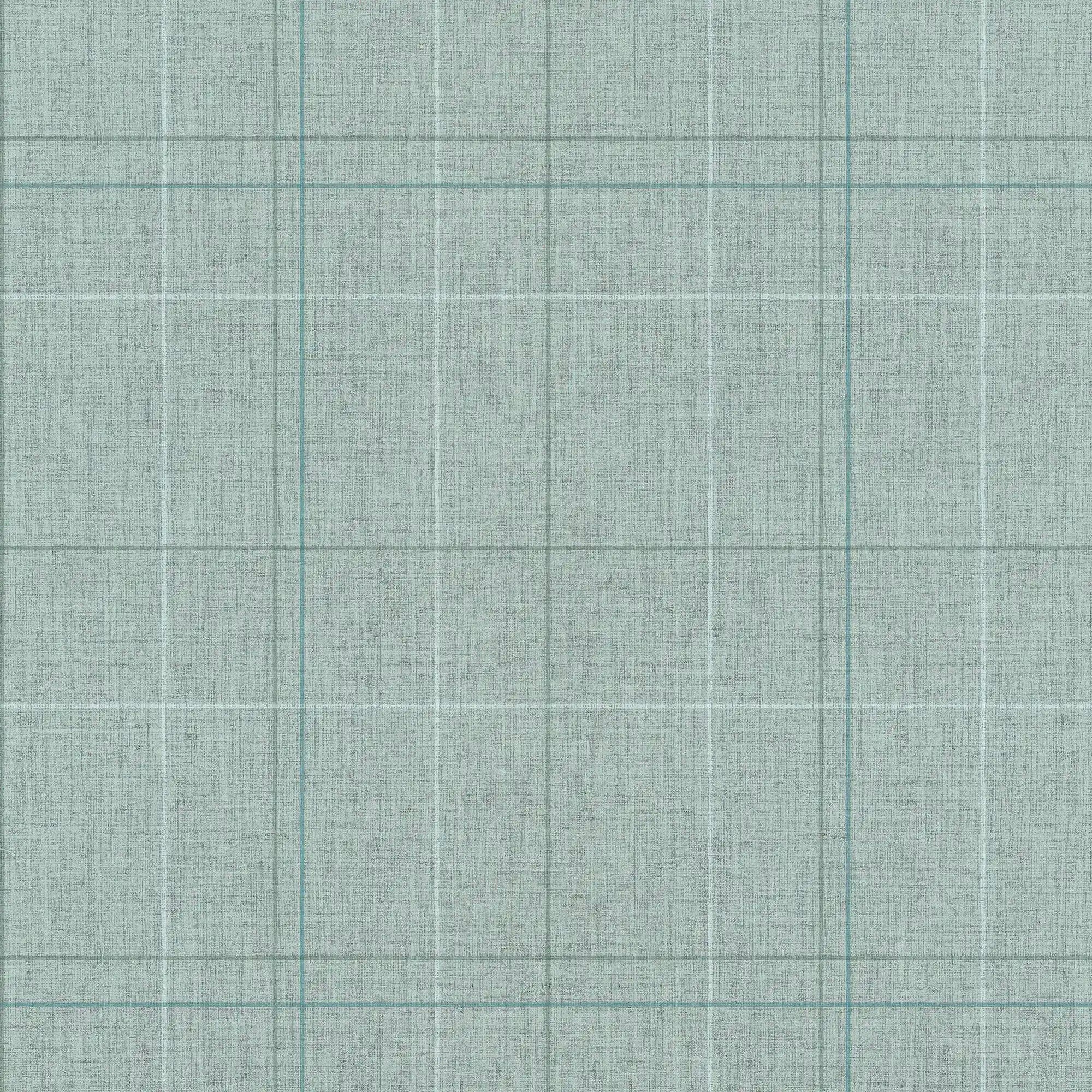 Royal Check Wallpaper in Seafoam, Dark Green and Turquoise