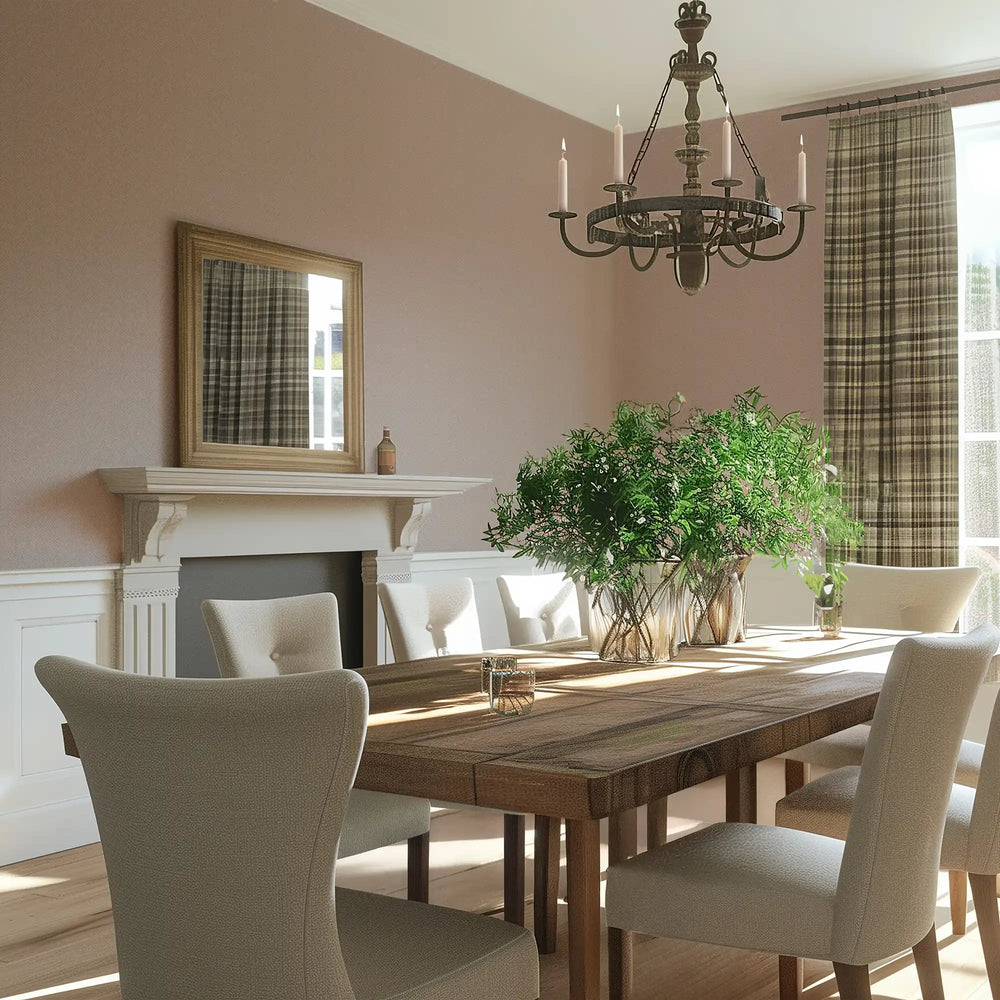 Royal Herringbone Wallpaper in Beige and Lavender