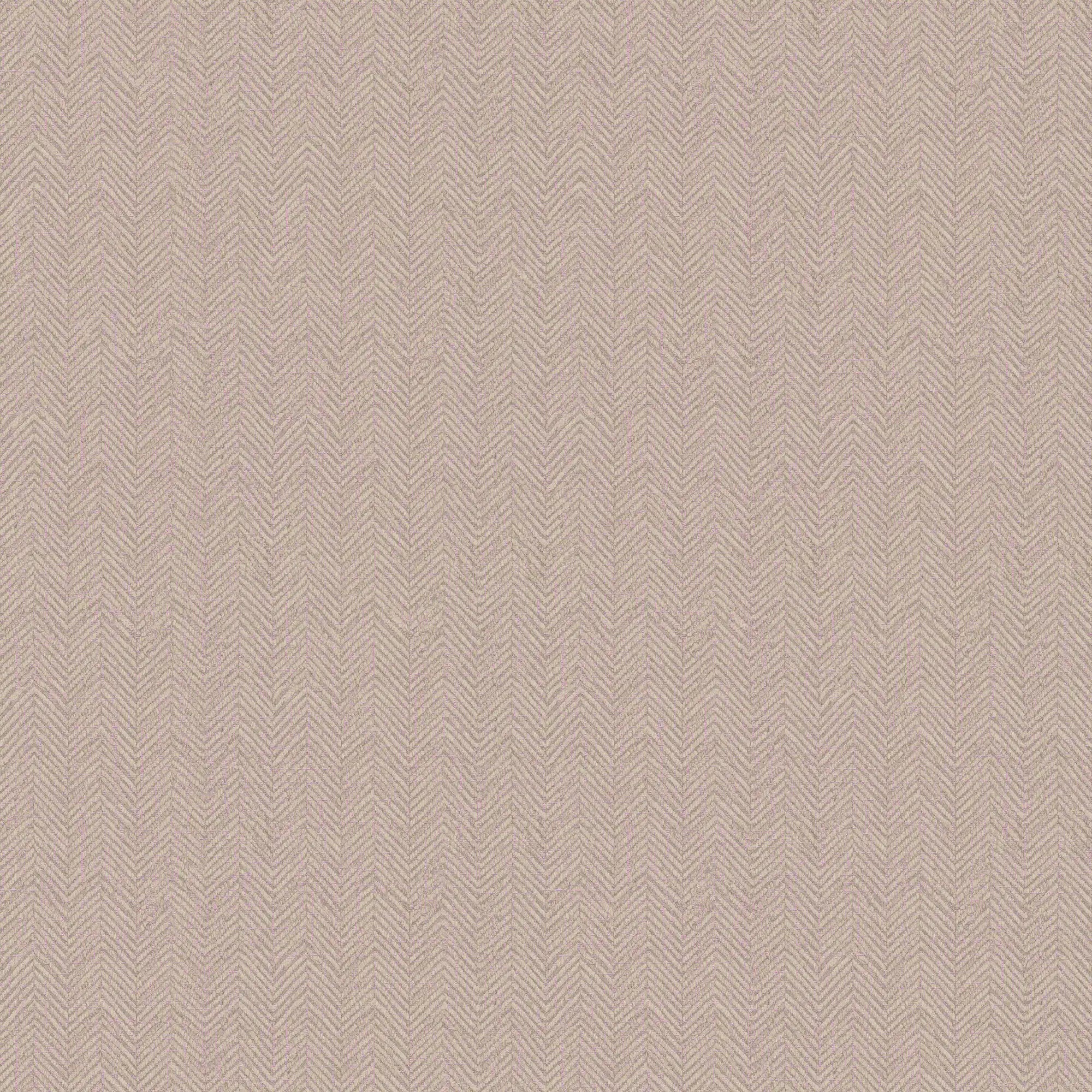 Royal Herringbone Wallpaper in Beige and Lavender