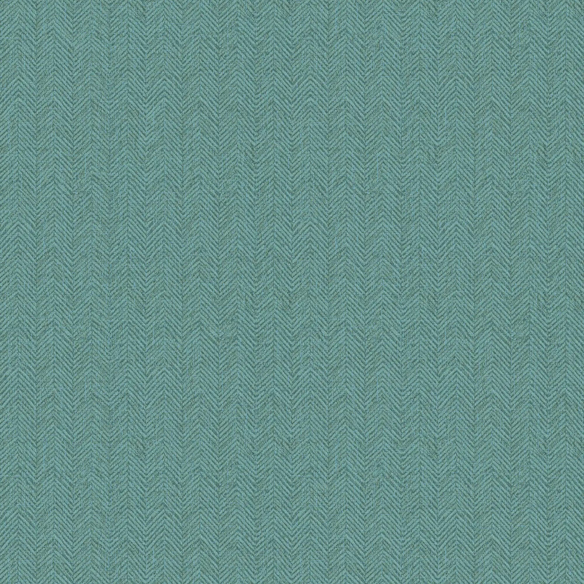 Royal Herringbone Wallpaper in Dark Seafoam