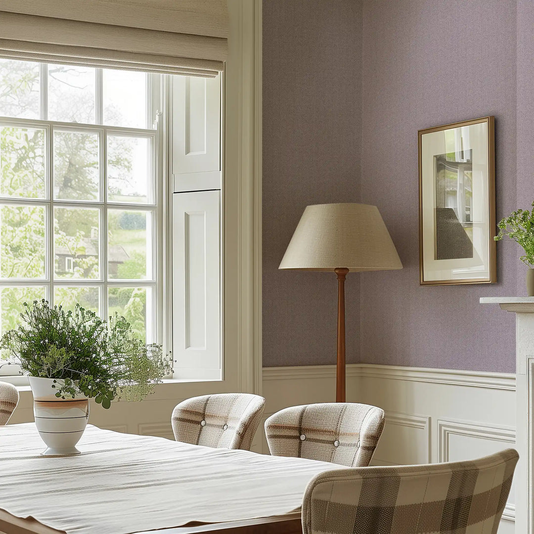 Royal Herringbone Wallpaper in Lavender