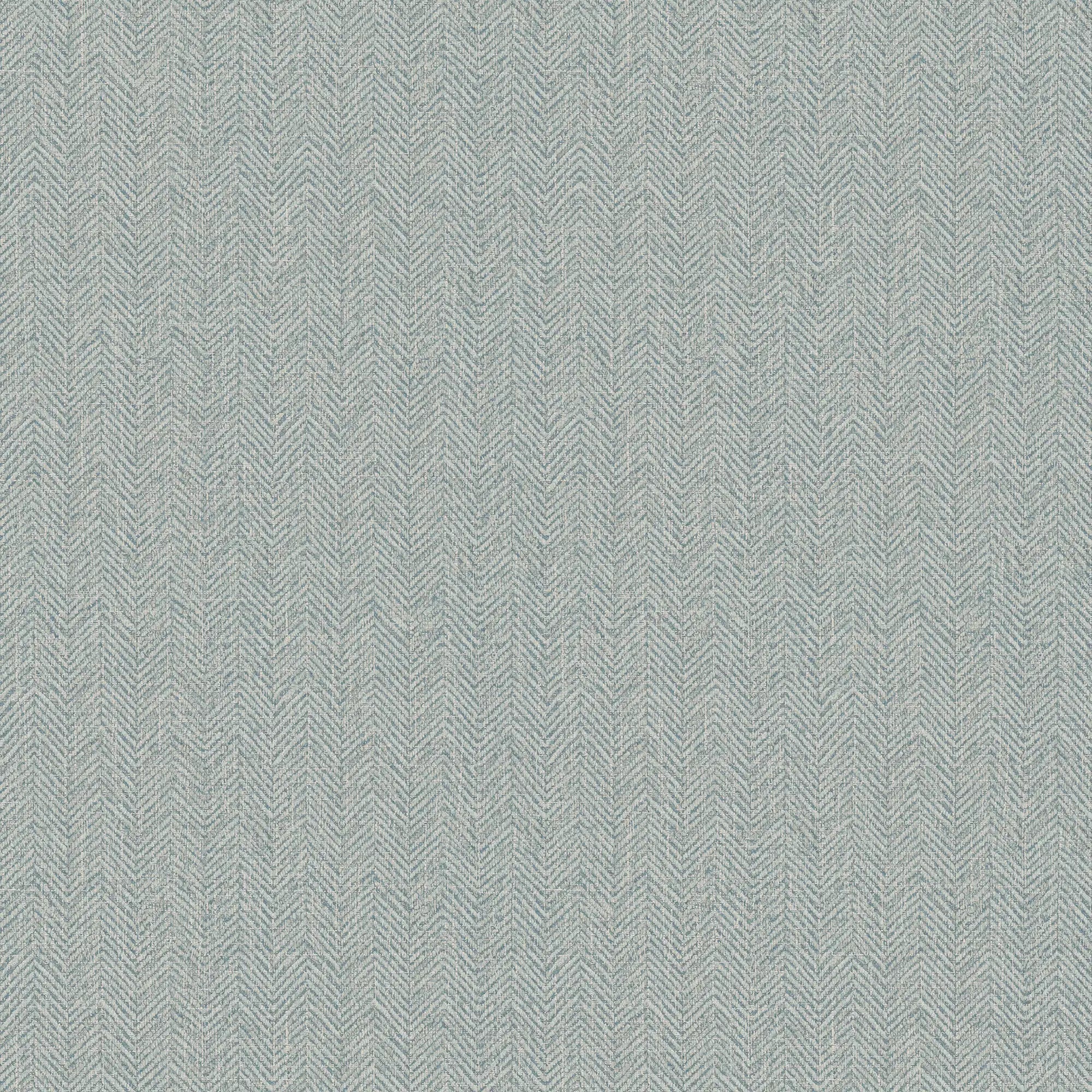 Royal Herringbone Wallpaper in Soft Teal
