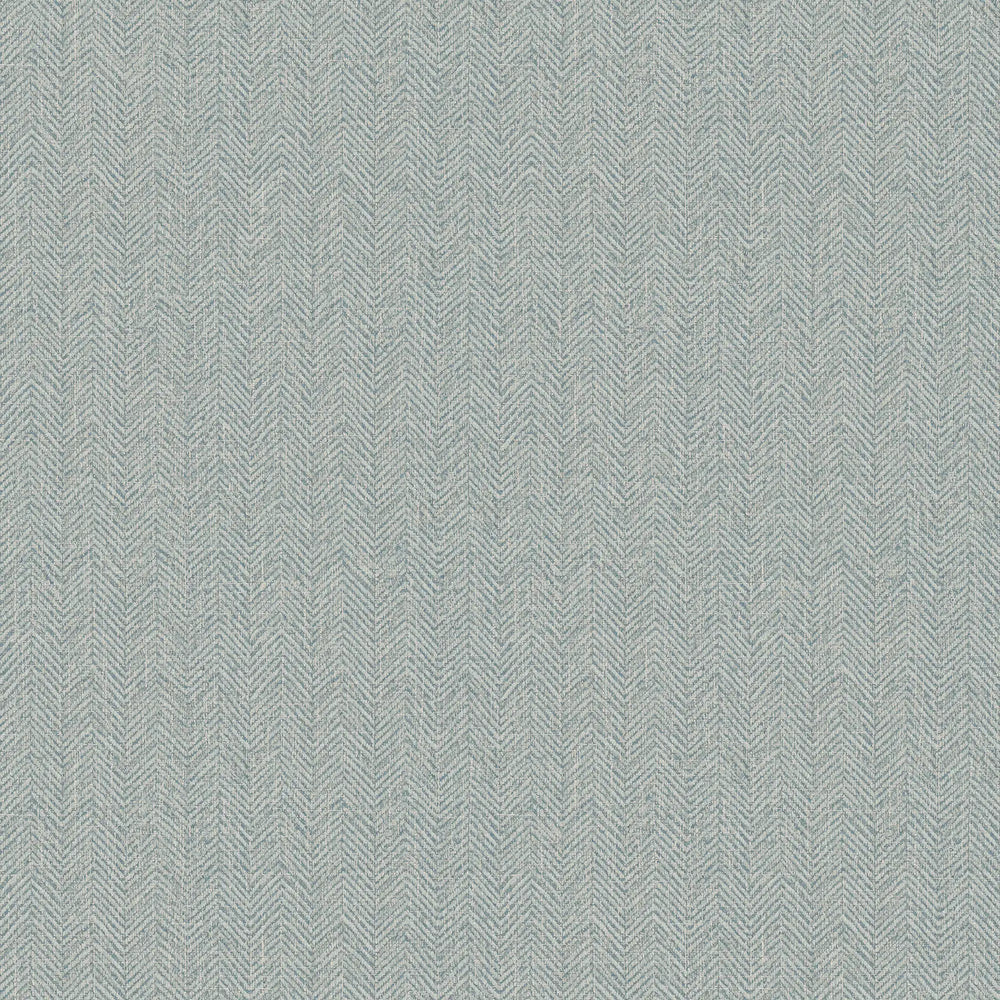 Royal Herringbone Wallpaper in Soft Teal