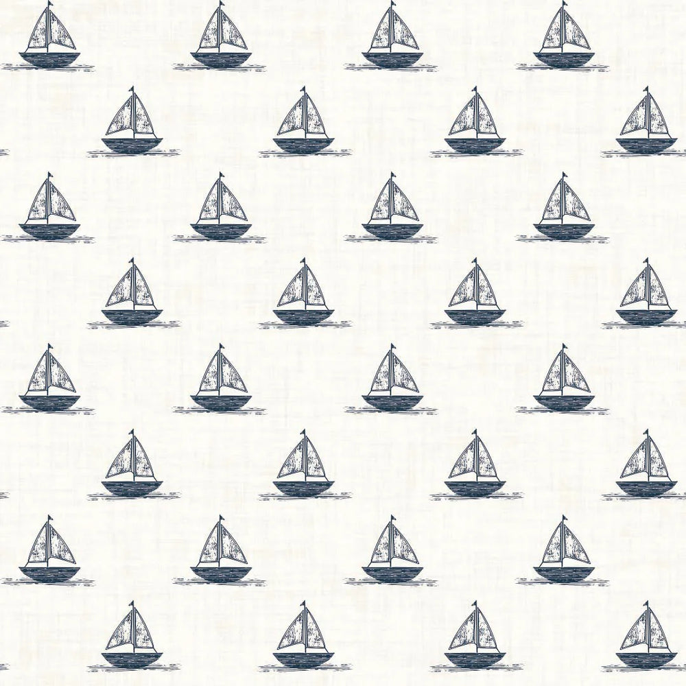 Sail Away Wallpaper in Classic Navy