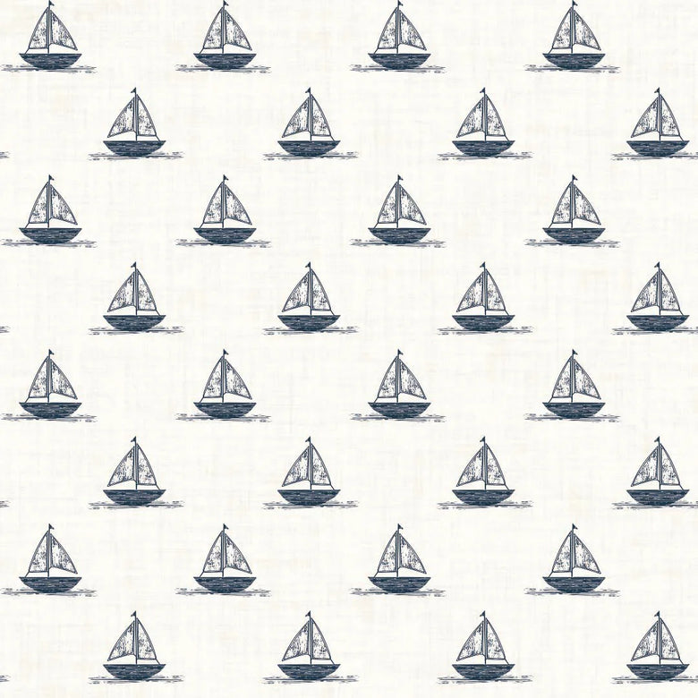 Sail Away Wallpaper in Classic Navy