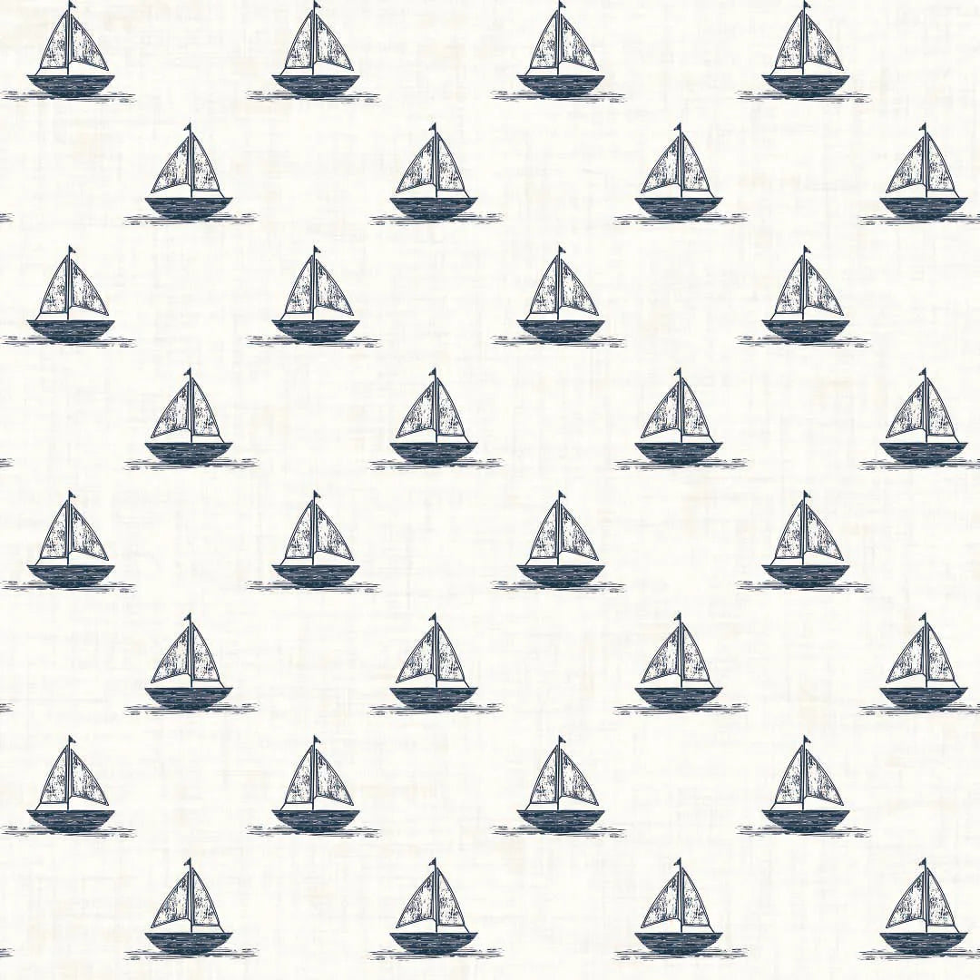 Sample of Sail Away Wallpaper in Classic Navy