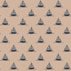 Sail Away Wallpaper in Classic Navy on Soft Spice