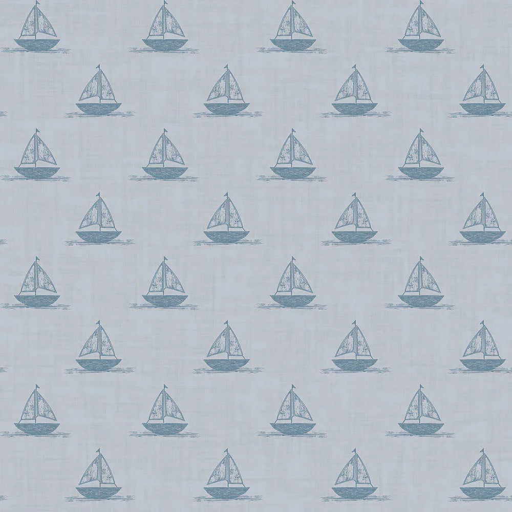Sail Away Wallpaper in Cornflower Blue