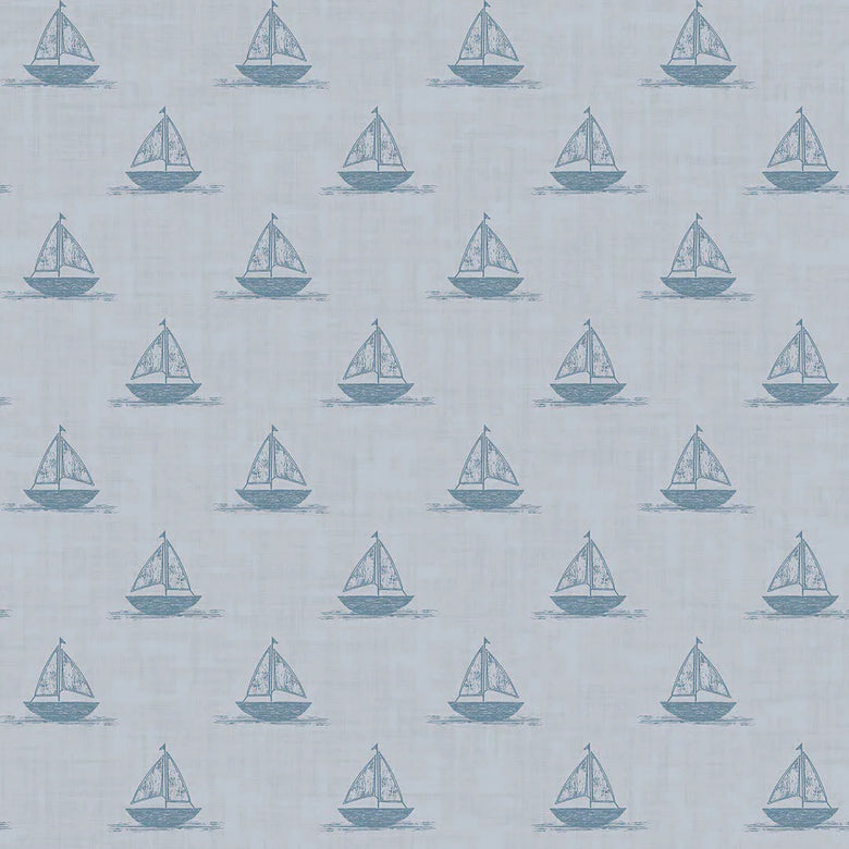 Sail Away Wallpaper in Cornflower Blue