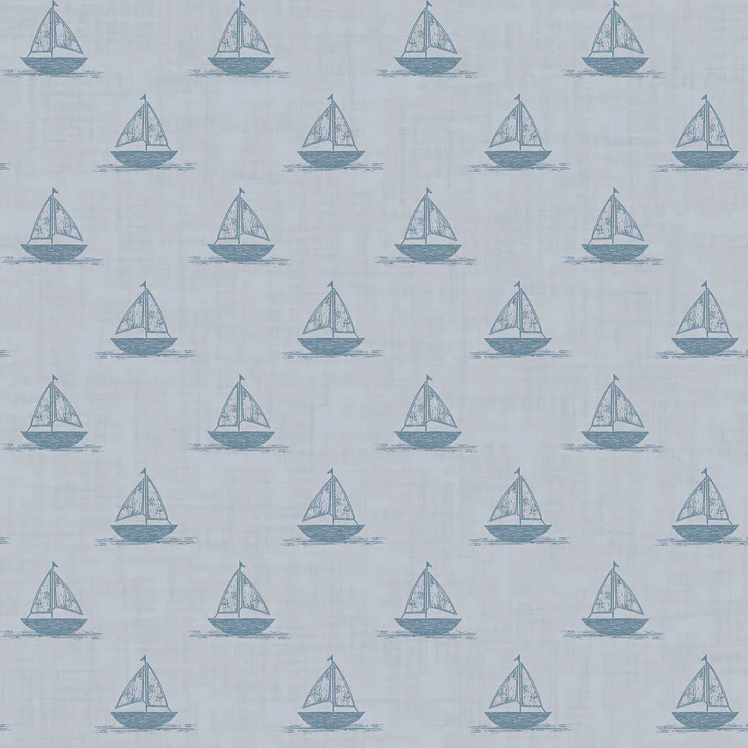 Sample of Sail Away Wallpaper in Cornflower Blue
