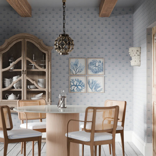 Sail Away Wallpaper in Cornflower Blue
