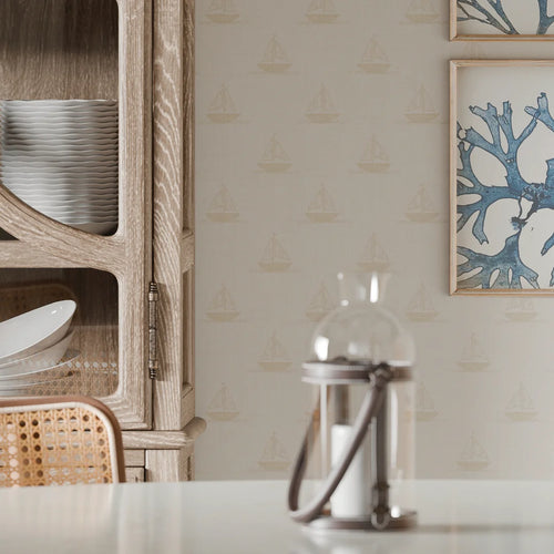 Sail Away Wallpaper in Sand