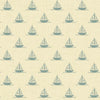 Sail Away Wallpaper in Teal on Lemon Meringue