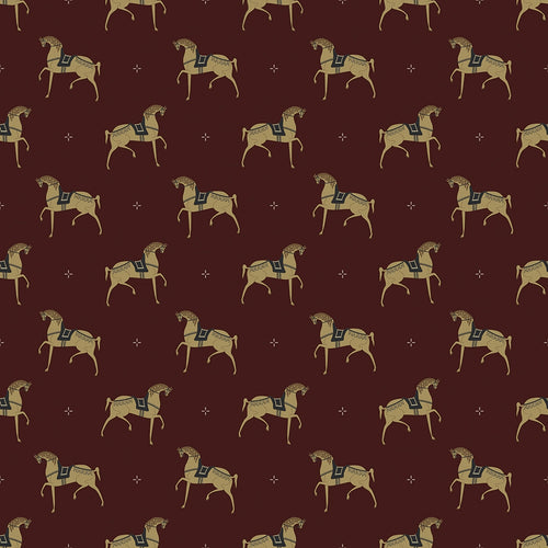 Sample of Seabiscuit Wallpaper in Garnet