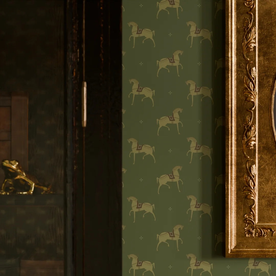 Seabiscuit Wallpaper in Gentleman Green