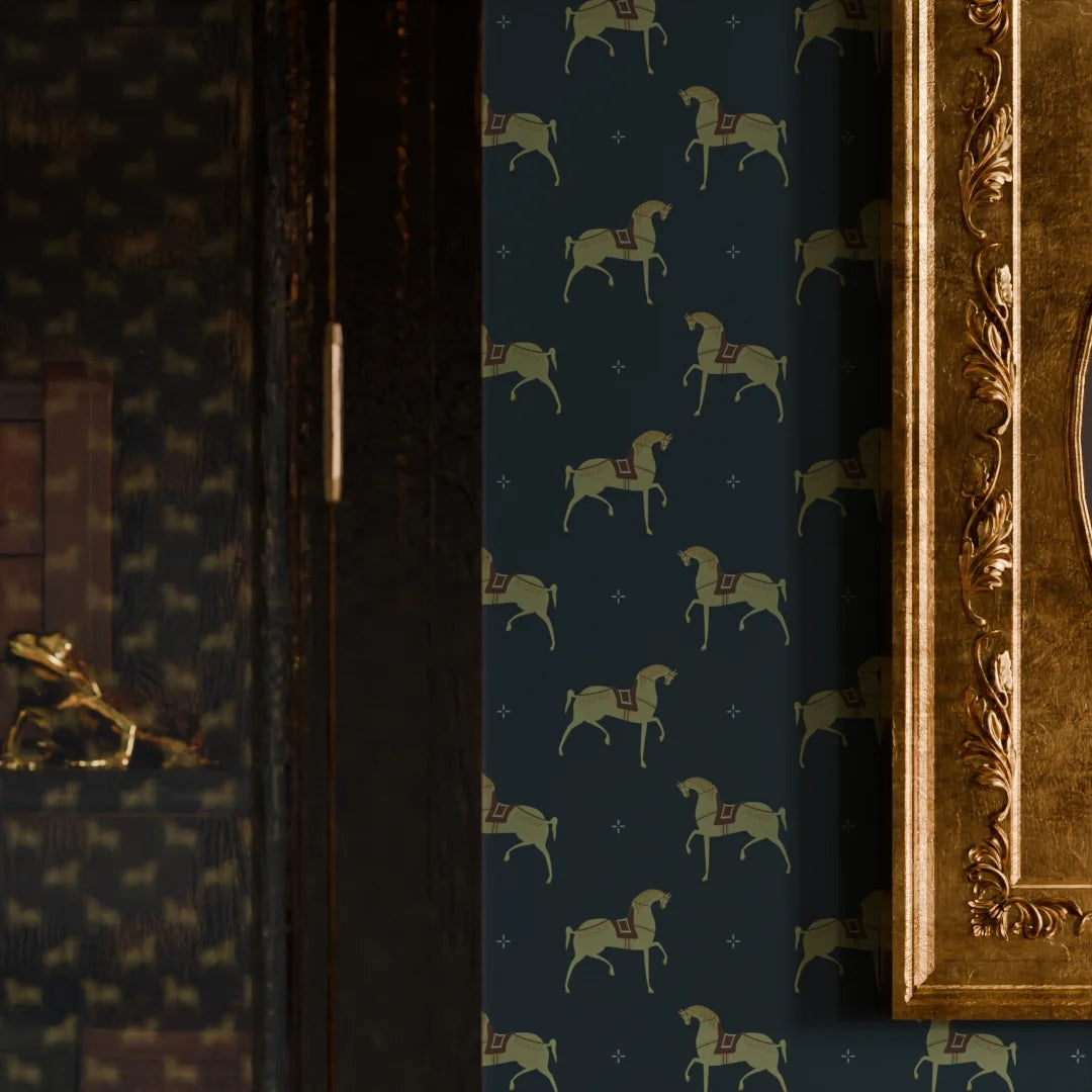 Seabiscuit Wallpaper in Oxford Blue