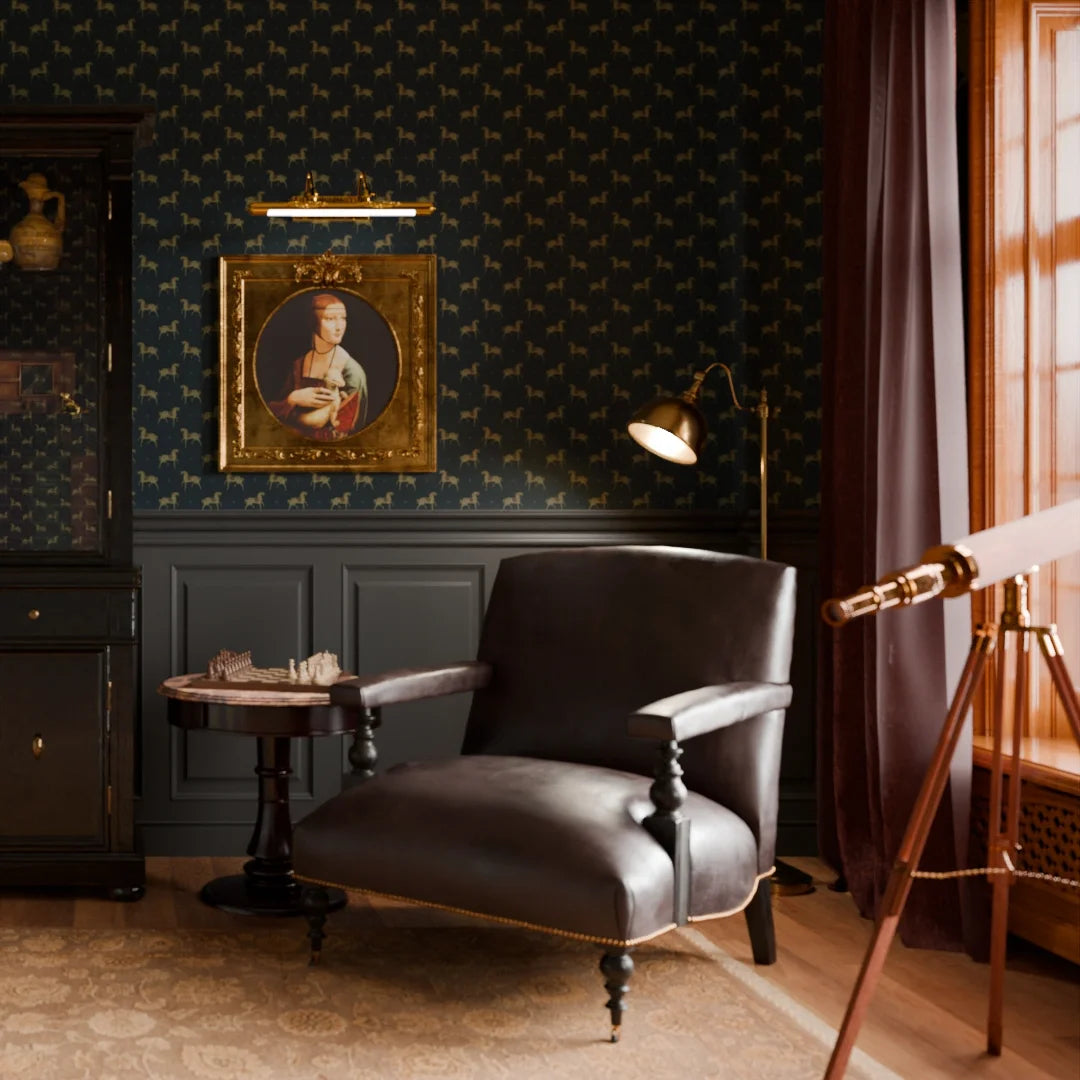 Seabiscuit Wallpaper in Oxford Blue