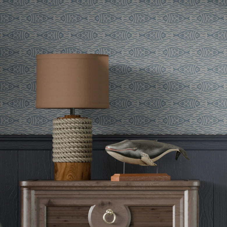 Sea of Bream Wallpaper in Cornflower Blue