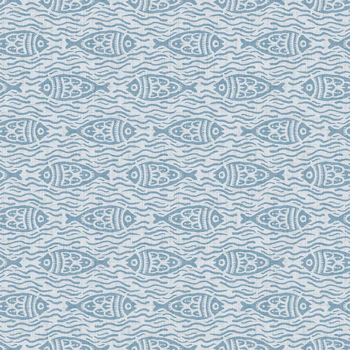 Sample of Sea of Bream Wallpaper in Cornflower Blue