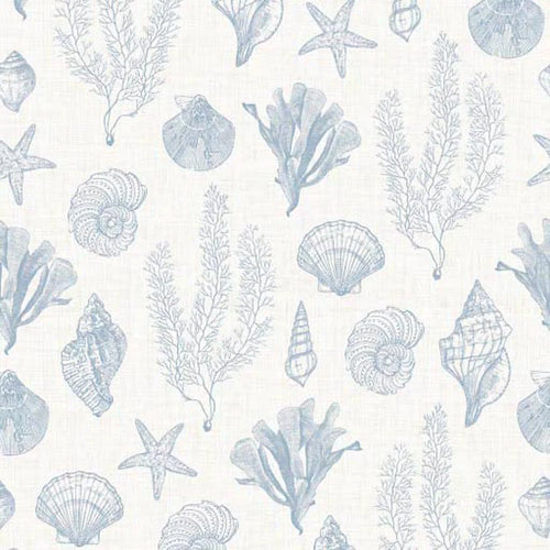 Sample of Seaside Stroll Wallpaper in Cornflower Blue