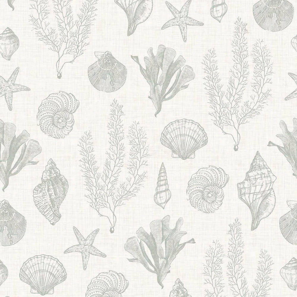 Seaside Stroll Wallpaper in Rustic Green
