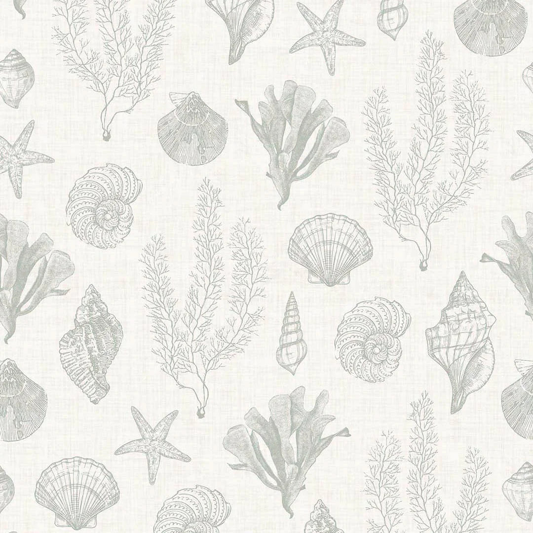 Sample of Seaside Stroll Wallpaper in Rustic Green