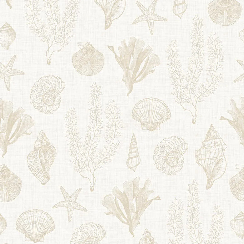 Sample of Seaside Stroll Wallpaper in Sand