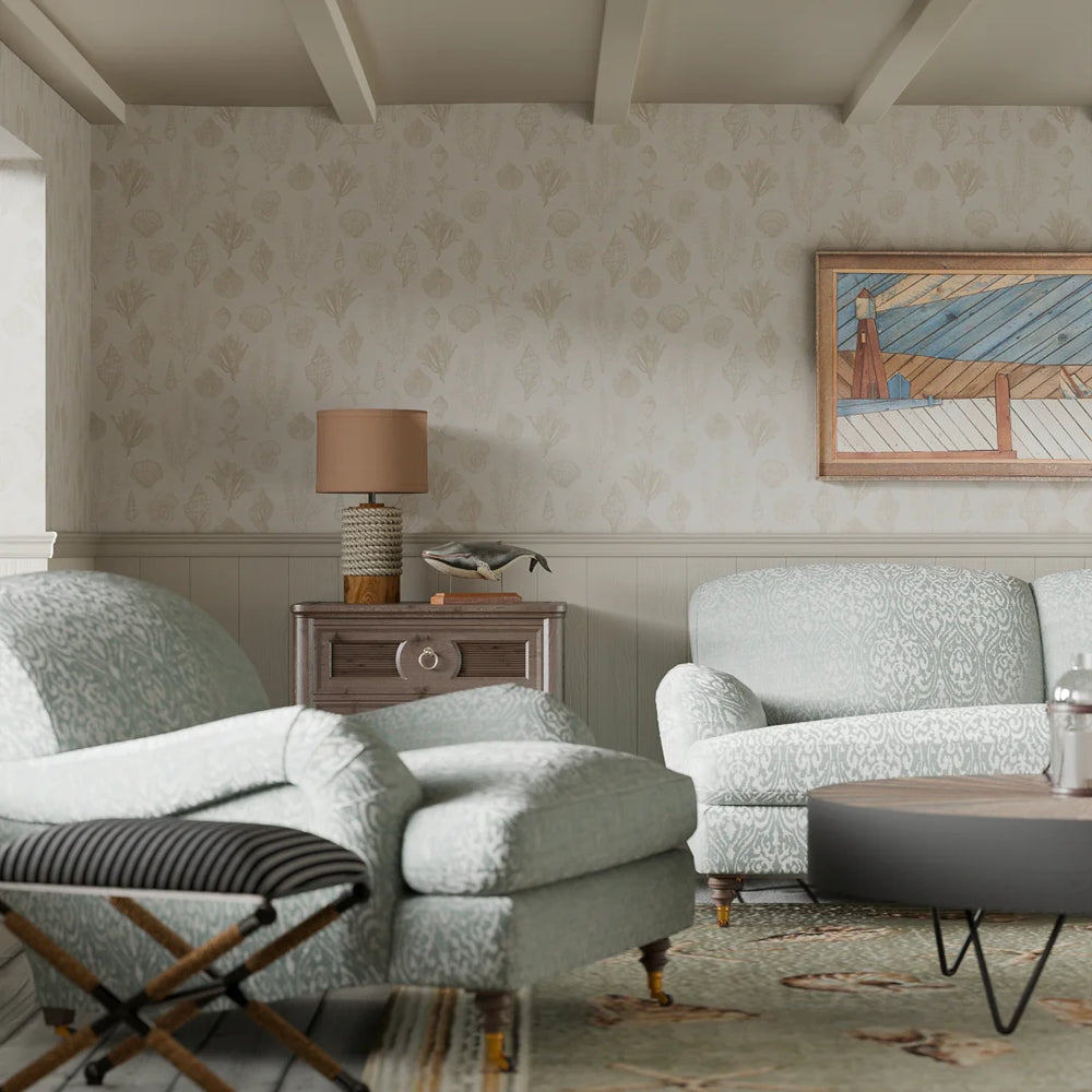 Seaside Stroll Wallpaper in Sand