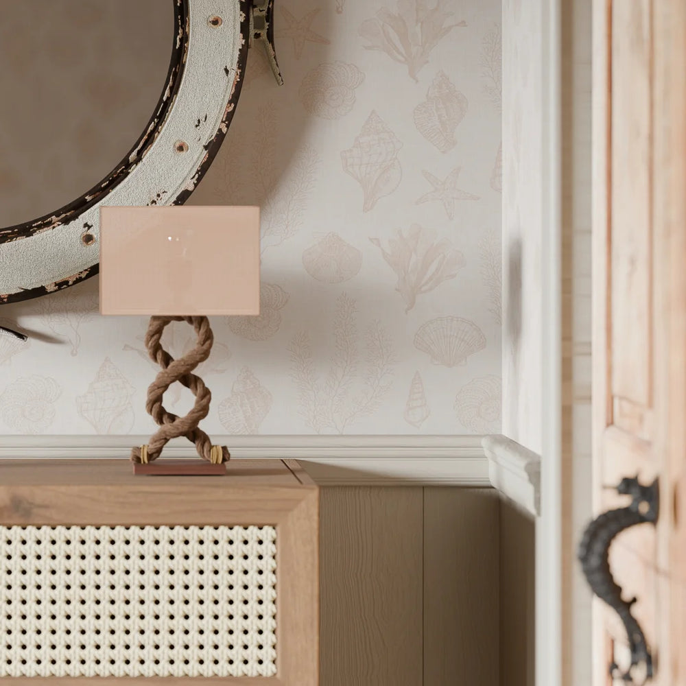 Seaside Stroll Wallpaper in Soft Spice