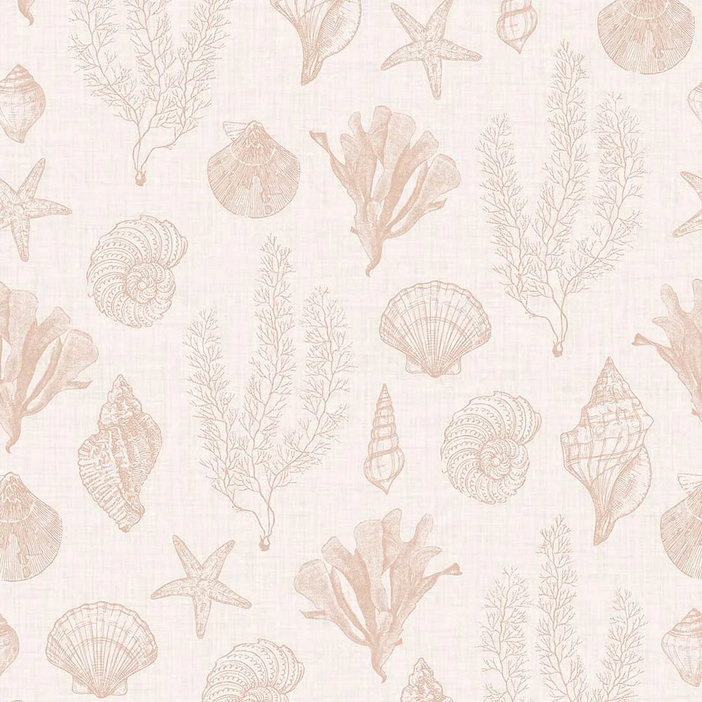 Seaside Stroll Wallpaper in Soft Spice