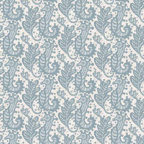 Shetland Seahorses Wallpaper in Cornflower Blue