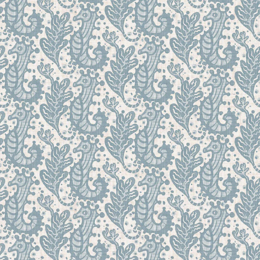 Sample of Shetland Seahorses Wallpaper in Cornflower Blue
