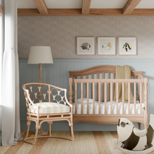 Shetland Seahorses Wallpaper in Vintage Rose on Mineral