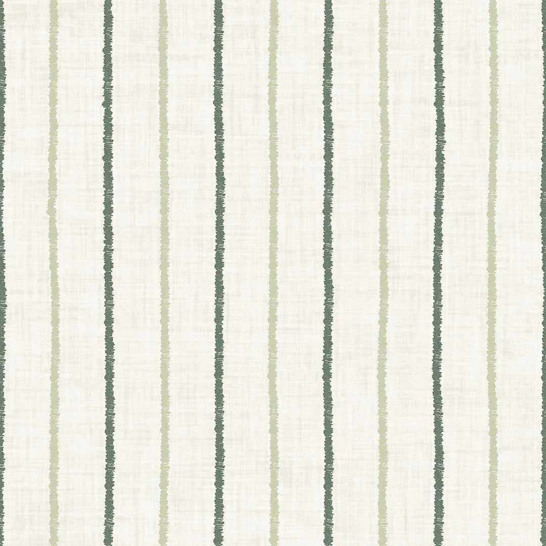 Sample of Shoreline Stripes Wallpaper in Slow Cooked Sage and Rustic Green on Sand