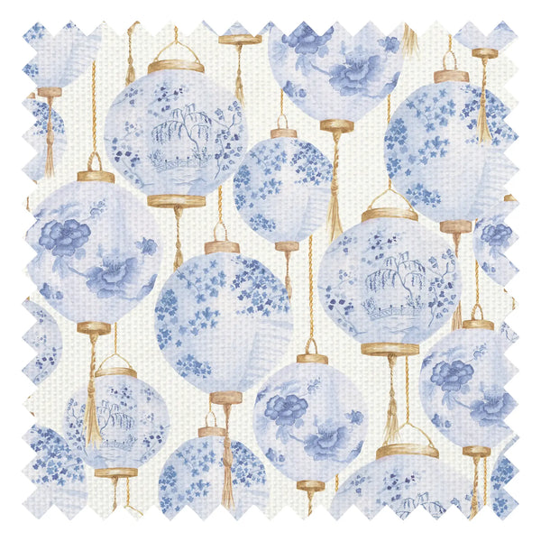 Silk Lantern Fabric in Blue