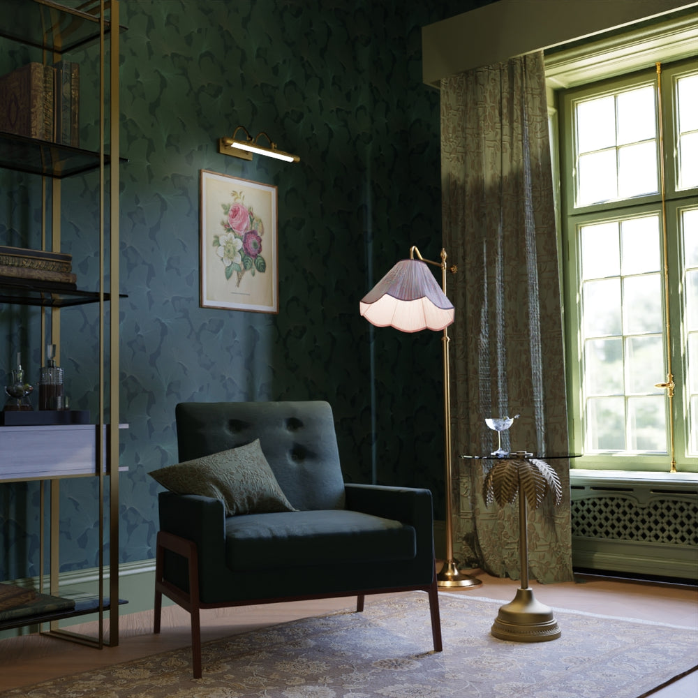 Genevieve Wallpaper in Teal and Rustic Green