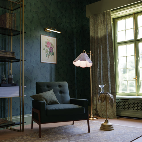 Genevieve Wallpaper in Teal and Rustic Green