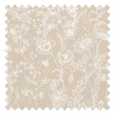 Sketched Meadow Fabric in Cream on Biscuit