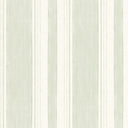 Soft Stripe Wallpaper in Green on Cream