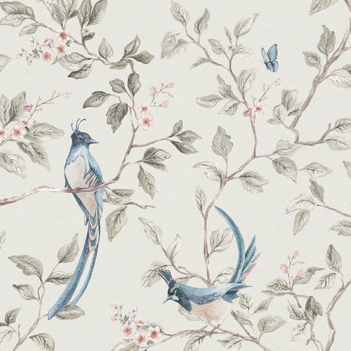 Song of The Lovebirds Wallpaper in Warm Grey