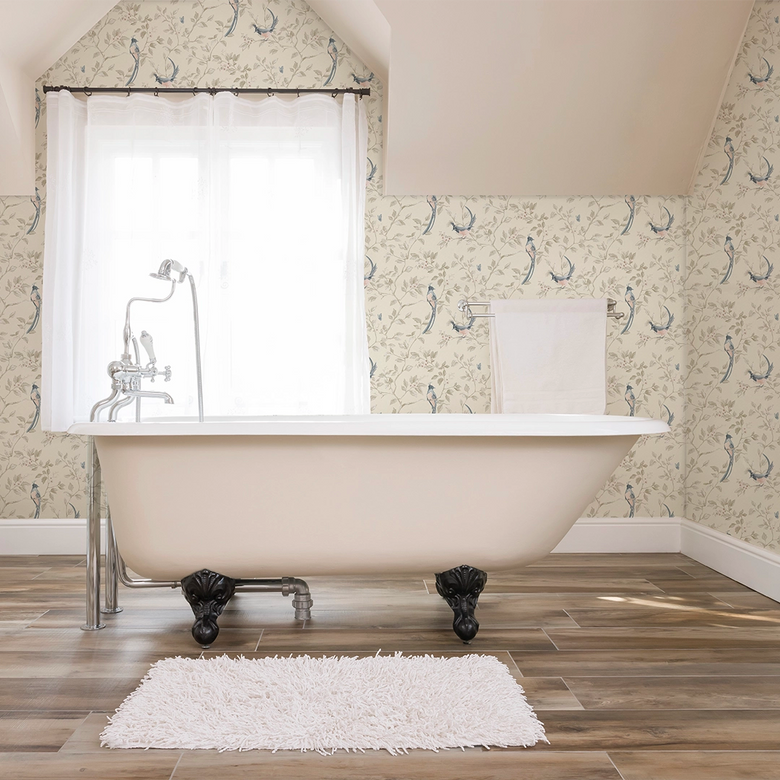 Song of The Lovebirds Wallpaper in Cream