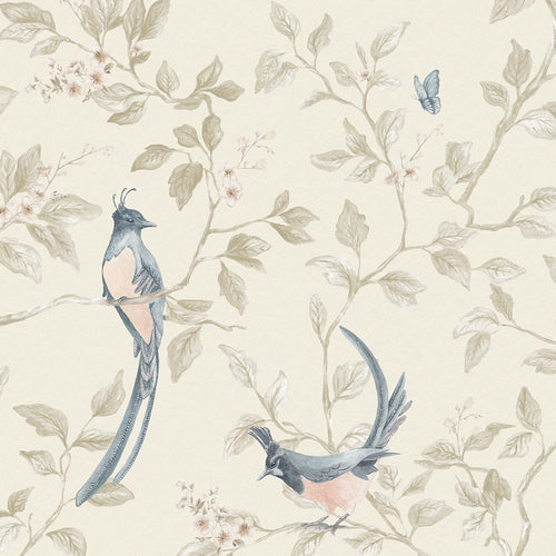 Song of The Lovebirds Wallpaper in Cream