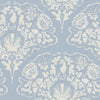 St. Mawes Lace Wallpaper in Pearl White on Cornflower Blue