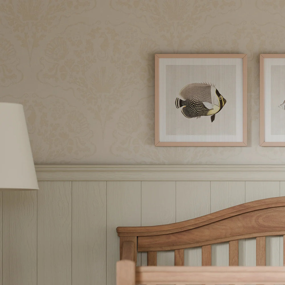 St. Mawes Lace Wallpaper in Shades of Sand